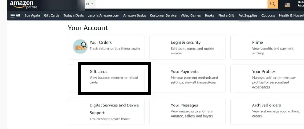 combine Gift card on Amazon