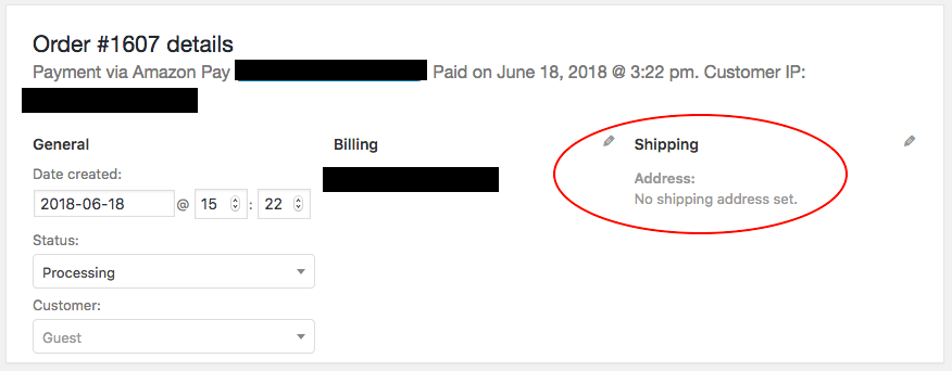 example of shopping on amazon without billing address