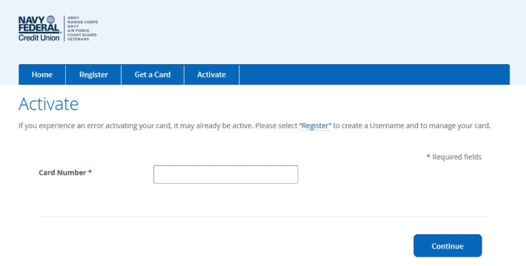 check your debit card is activated on navy federal website