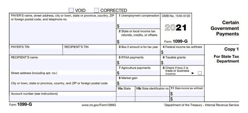 1099-G form for uneployment