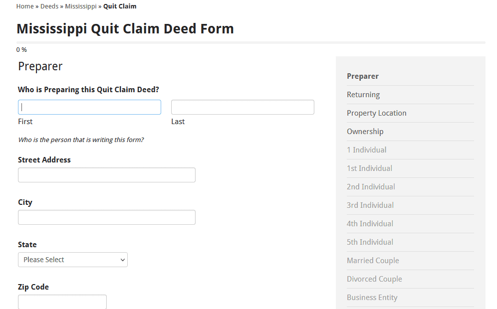 Mississippi Quit Claim Deed Form - Add a Name to a Deed in Mississippi