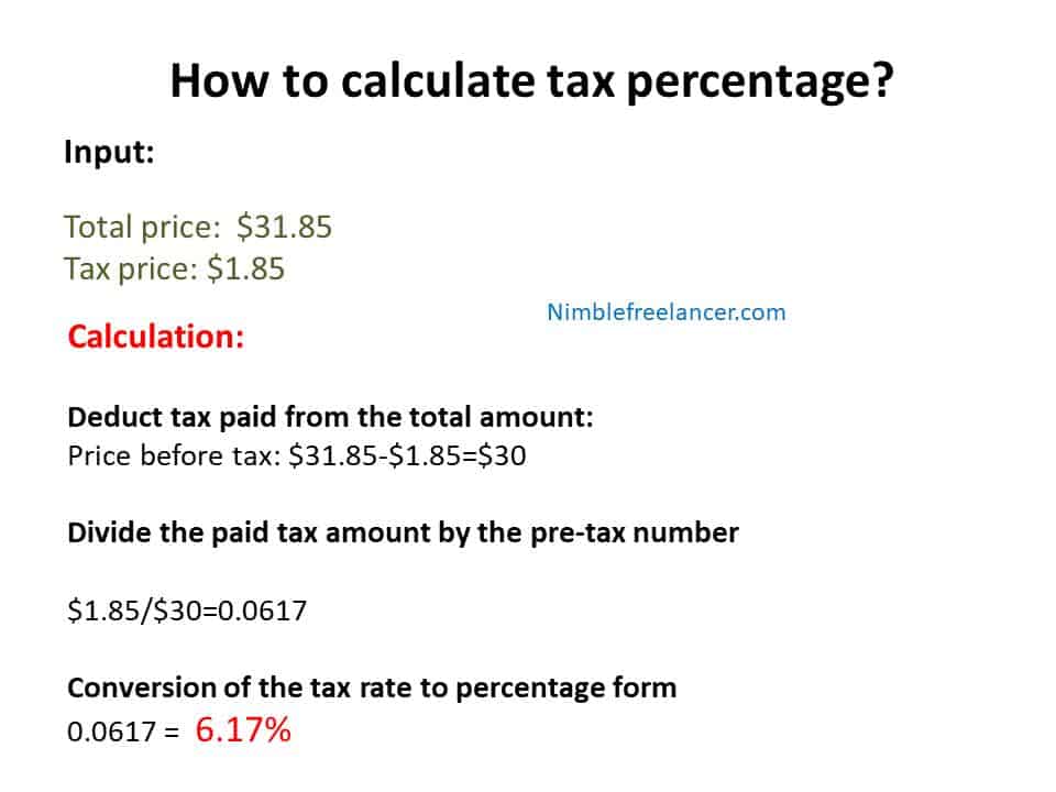 How to calculate tax percentage