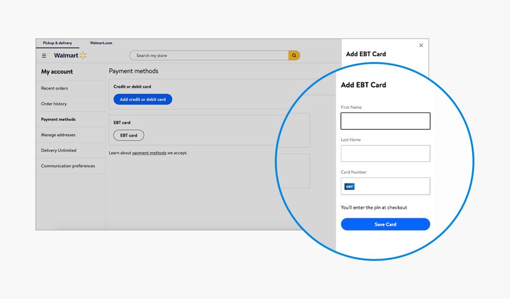 Wallmart EBT card use online