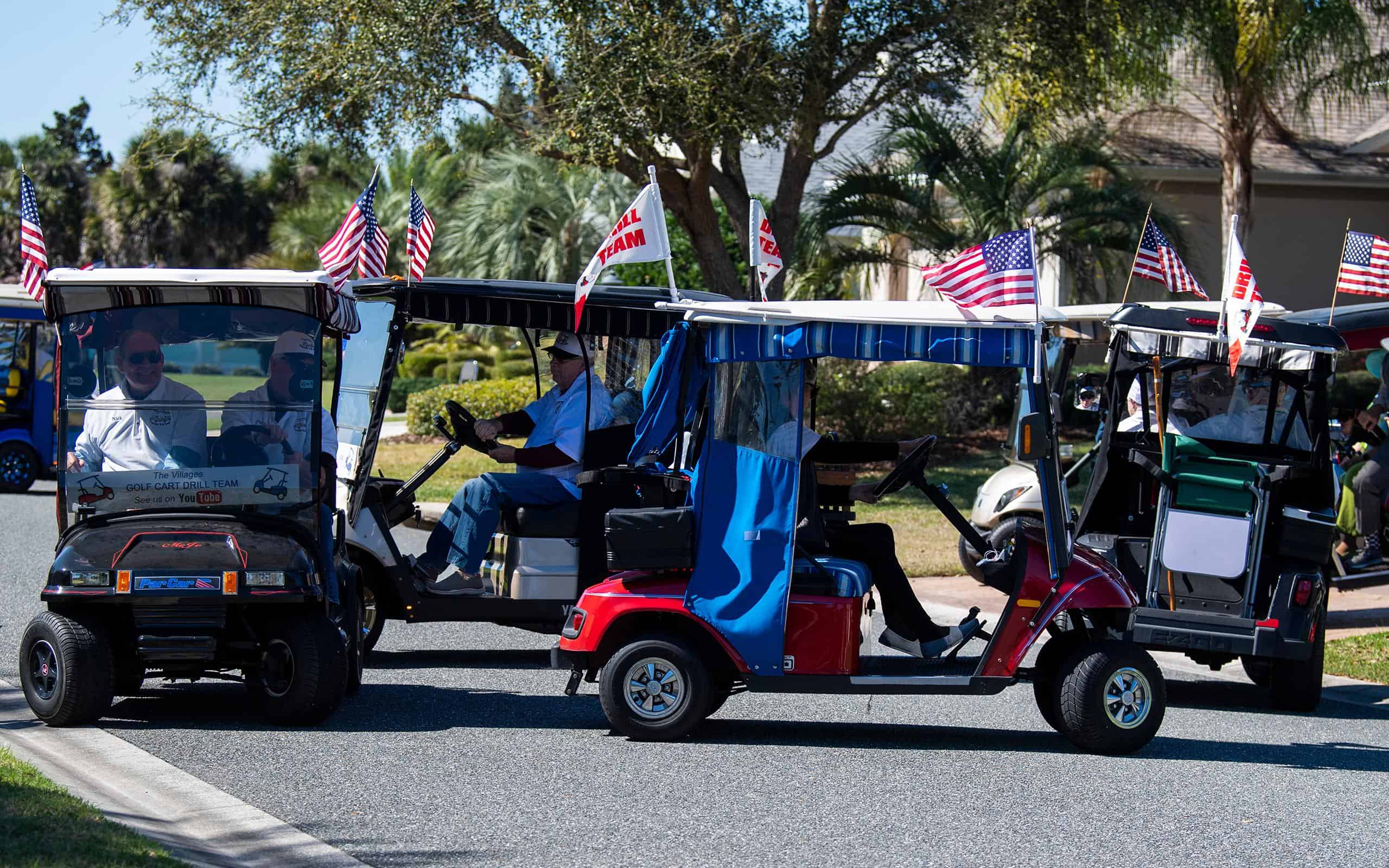 People in Florida Villages drive golf car