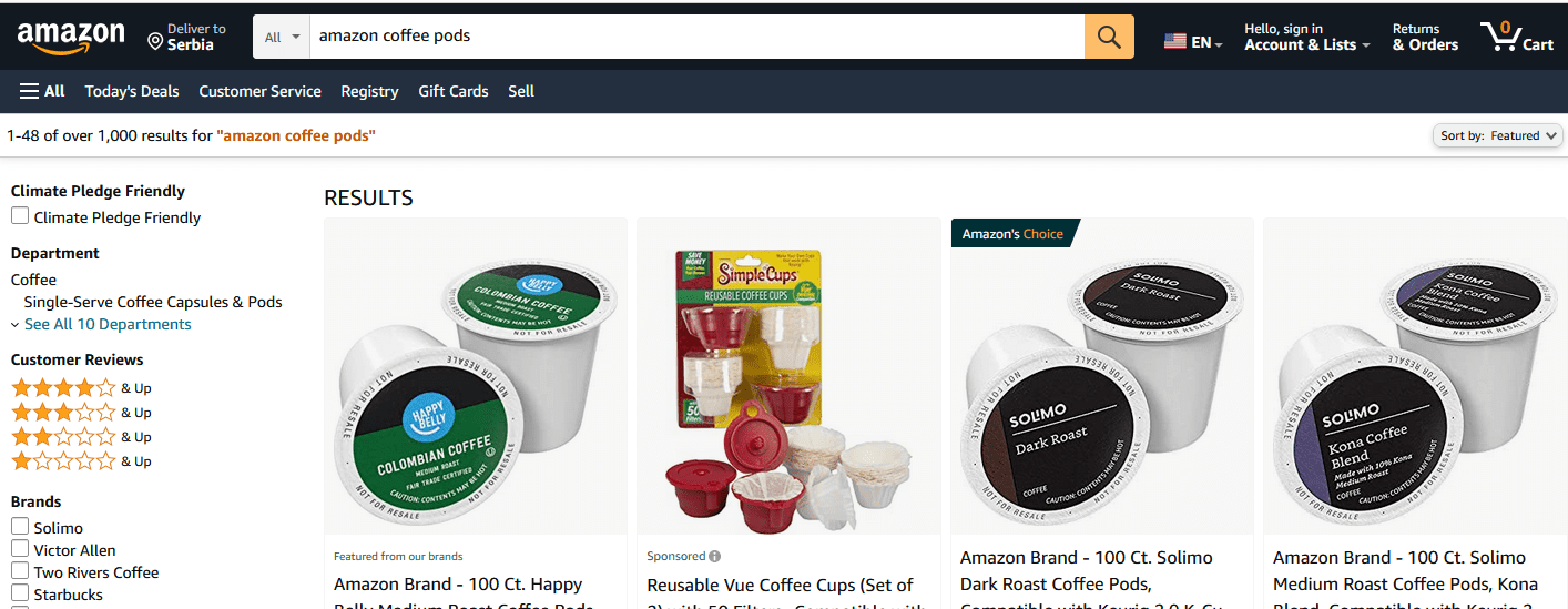 amazon coffee pods can you buy with EBT food stamp