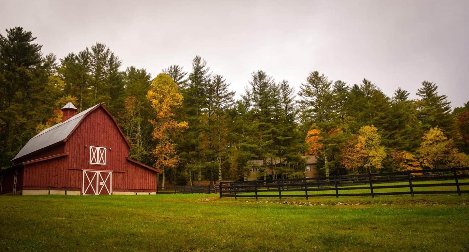 barn on the land property