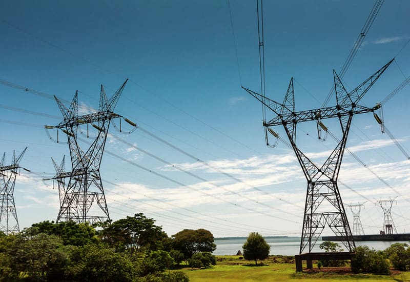 power lines on land