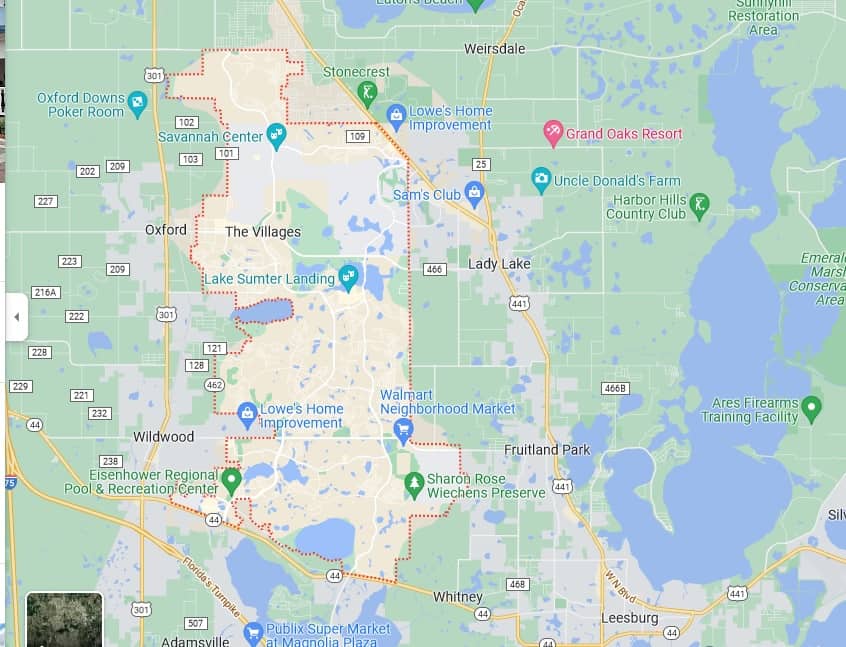 Florida villages map districts
